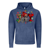 Vintage Denim Christmas Joy skeleton Vintage Hoodie - NancyCooperArtShop