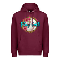 Burgundy play ball baseball Premium Hoodie - BundleAndBundleShop