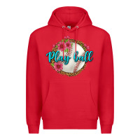 Red play ball baseball Premium Hoodie - BundleAndBundleShop