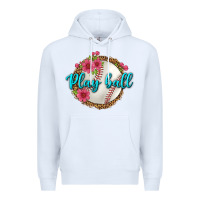 White play ball baseball Premium Hoodie - BundleAndBundleShop