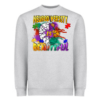 Heather Grey Neurodiversity is beautiful Heavyweight Sweatshirt - FaDigitalArtStudio