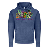 Vintage Denim Peace love Halloween Vintage Hoodie - NancyCooperArtShop
