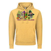 Vintage Mustard Peace love Halloween Vintage Hoodie - NancyCooperArtShop