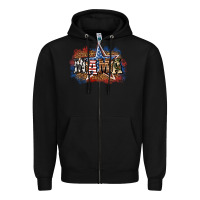 Black patriotic mama Zipper Hoodie - BundleAndBundleShop
