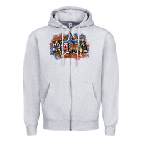 Heather Grey patriotic mama Zipper Hoodie - BundleAndBundleShop