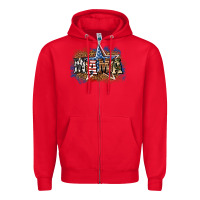 Red patriotic mama Zipper Hoodie - BundleAndBundleShop