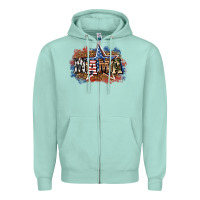 Seafoam patriotic mama Zipper Hoodie - BundleAndBundleShop