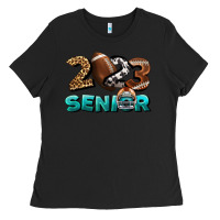 Black American Football Senior 2023 Ladies Tee - BundleAndBundleShop