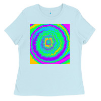 Baby Blue tye die pattern Ladies Tee - RanaPortraitStore