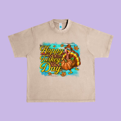 Happy Turkey Day Urban Heavy Tee Designed By Texasbilliewilder
