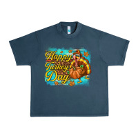 Midnight Navy Happy Turkey Day Urban Heavy Tee - texasbilliewilder