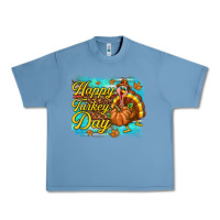 Pebble Blue Happy Turkey Day Urban Heavy Tee - texasbilliewilder