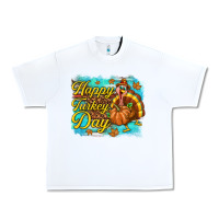 White Happy Turkey Day Urban Heavy Tee - texasbilliewilder