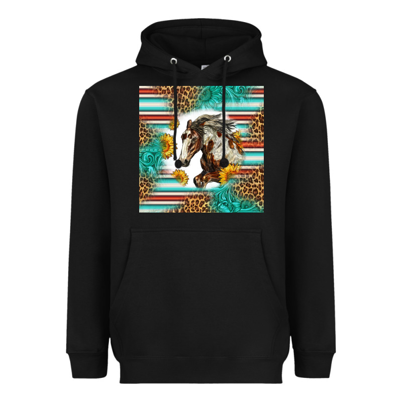 Western Mustang Horse Heavyweight Hoodie by LillyAllenDesigns | Teevron