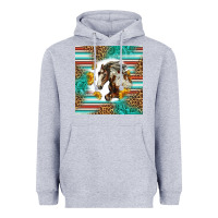 Heather Grey western mustang horse Heavyweight Hoodie - LillyAllenDesigns
