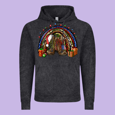 Army Christmas Rainbow Vintage Hoodie Designed By Nancycooperartshop