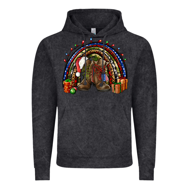 Army Christmas Rainbow Vintage Hoodie by NancyCooperArtShop | Teevron