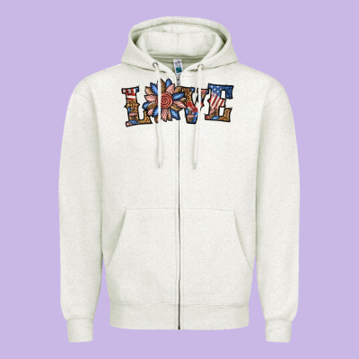 Love American Sunflower Zipper Hoodie Designed By Bundleandbundleshop