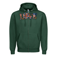 Sports Green love american sunflower Zipper Hoodie - BundleAndBundleShop
