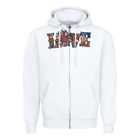 White love american sunflower Zipper Hoodie - BundleAndBundleShop