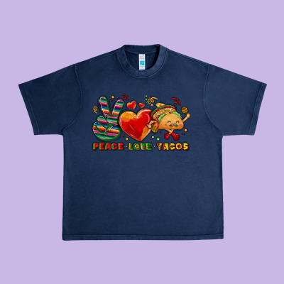 Peace Love Tacos Urban Heavy Tee Designed By Nancycooperartshop