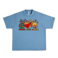 Pebble Blue Peace love tacos Urban Heavy Tee - NancyCooperArtShop