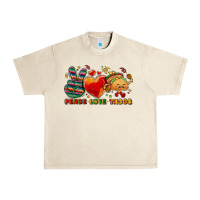 Sandshell Peace love tacos Urban Heavy Tee - NancyCooperArtShop