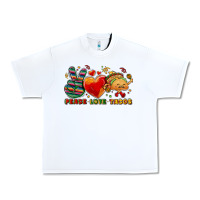 White Peace love tacos Urban Heavy Tee - NancyCooperArtShop
