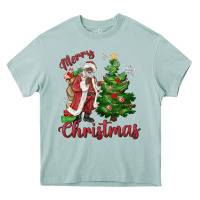 Arona Merry Christmas Black Santa Heavy Core Tee - MaliasSmallBusiness