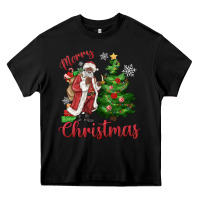 Merry Christmas Black Santa Heavy Core Tee | Teevron