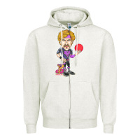 Oatmeal Heather ben stiller   white goodman Zipper Hoodie - tuanDangUi