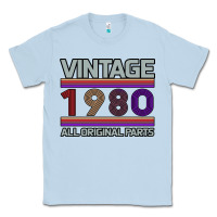 Dusty Blue Vintage 1980 Birthday Classic Tee - Bettercallsaul
