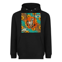 Black western percheron horse Heavyweight Hoodie - LillyAllenDesigns