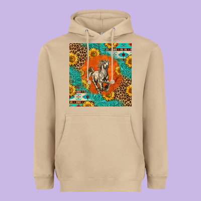 Western Percheron Horse Heavyweight Hoodie Designed By Lillyallendesigns