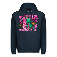 Navy my first valentine's day dragon Premium Hoodie - FaDigitalArtStudio