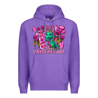 Purple my first valentine's day dragon Premium Hoodie - FaDigitalArtStudio