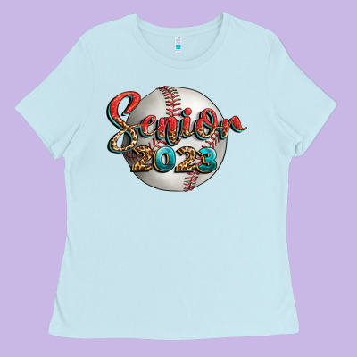 Baseball Senior 2023 Ladies Tee Designed By Bundleandbundleshop