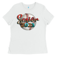 White baseball senior 2023 Ladies Tee - BundleAndBundleShop