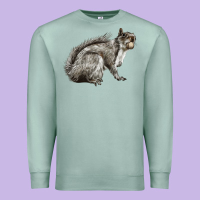 Gray Squirrel Premium Sweatshirt Designed By Lillyallendesigns