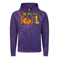 Cloud Purple Welcome Fall Vintage Hoodie - NancyCooperArtShop