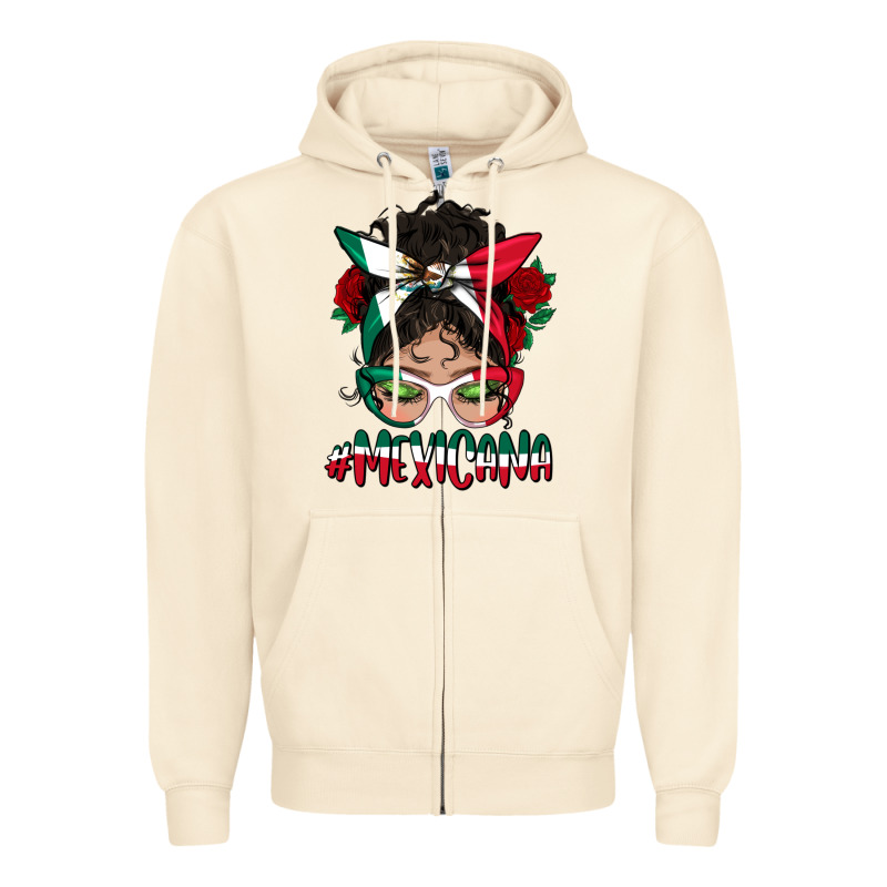 Mexicana Messy Bun Mama Zipper Hoodie by BundleAndBundleShop | Teevron