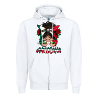 White mexicana messy bun mama Zipper Hoodie - BundleAndBundleShop
