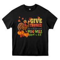 Black give thanks for a little and you will find a lot Heavy Core Tee - MaliasSmallBusiness