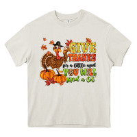 Cream give thanks for a little and you will find a lot Heavy Core Tee - MaliasSmallBusiness