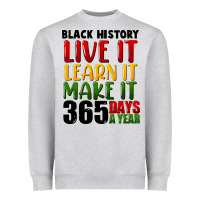 Heather Grey black history live it Heavyweight Sweatshirt - FaDigitalArtStudio