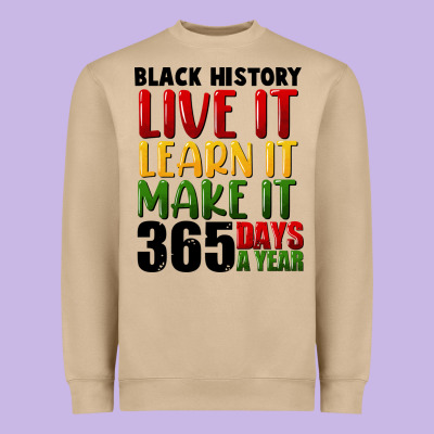 Black History Live It Heavyweight Sweatshirt Designed By Fadigitalartstudio