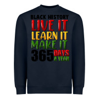 Navy black history live it Heavyweight Sweatshirt - FaDigitalArtStudio