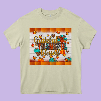 Grateful Thankful Blessed Heavy Core Tee Designed By Jahusdesignshop