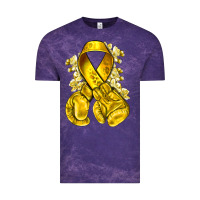 Cloud Purple Childhood Cancer yellow ribbon with boxing gloves Vintage Tee - NancyCooperArtShop