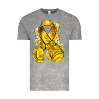Cloud Rock Childhood Cancer yellow ribbon with boxing gloves Vintage Tee - NancyCooperArtShop